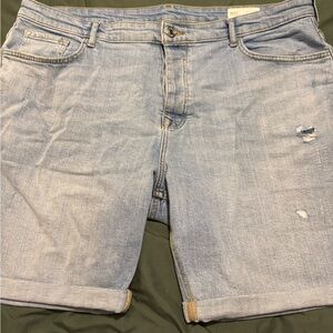 Men's Light Blue Denim Shorts